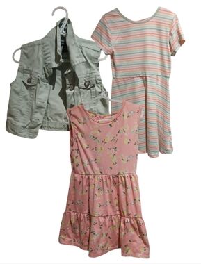 LIMITED TOO Girls Coordinating Colourful Dress And Vest Set
